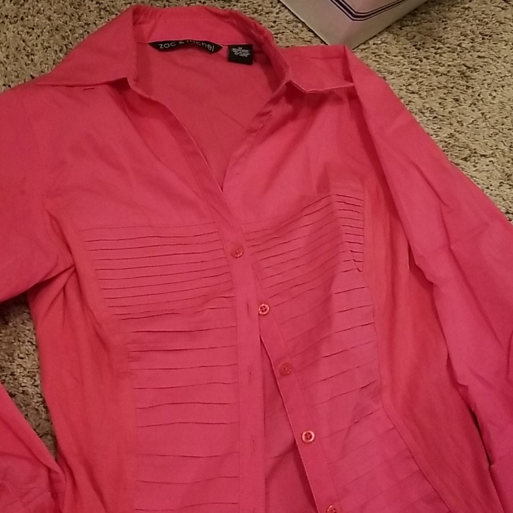 Zac and Rachel fuchsia shirt